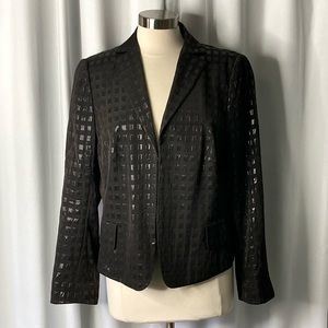 Akris Punto shimmery black evening blazer jacket size 14 Large XL